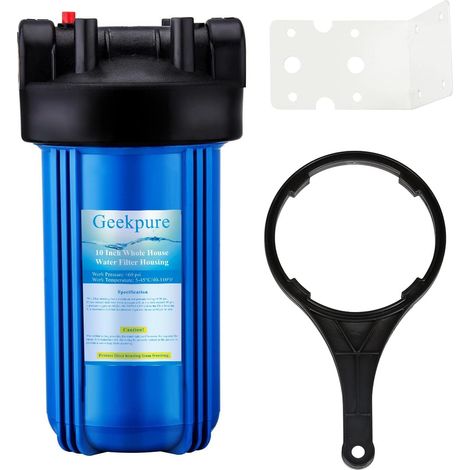 4,5 pouce x 10 pouce Grand Bleu Filtre à eau logement cartouches de filtre Boîtier bleu (1) (1/5)