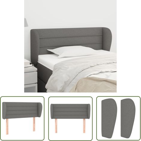 Tête de lit avec oreilles, Résistante et économique, Panneau de lit, Gris foncé 83x23x78/88 cm Tissu OIB9917E (1/5)