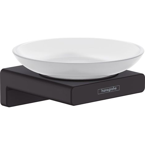 Hansgrohe AddStoris Bathroom Soap Dish Matt Black Wall Mounted Modern Ceramic