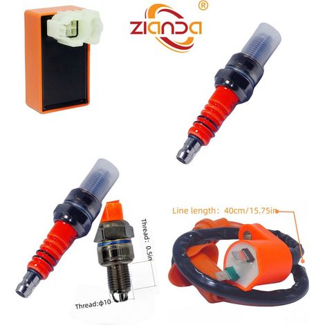 Bobine d'allumage pour moto 30510-HM5-630, compatible avec les moteurs GY6 50-150 cm³ et les quads. Kit d'allumage haute tension pour moteur GY6. (1/5)