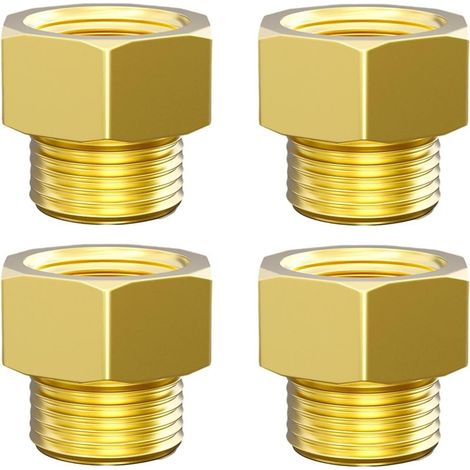 4er-Set Reduzierstücke, Messing, 3/8-Zoll-Außengewinde, 1/2-Zoll-Innengewinde, Sanitärinstallation (1/5)