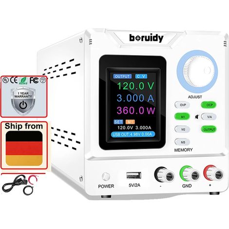 Fuente de alimentación, voltaje ajustable, protección contra sobretensiones, SPPS-D1203S 120V3A (1/2)