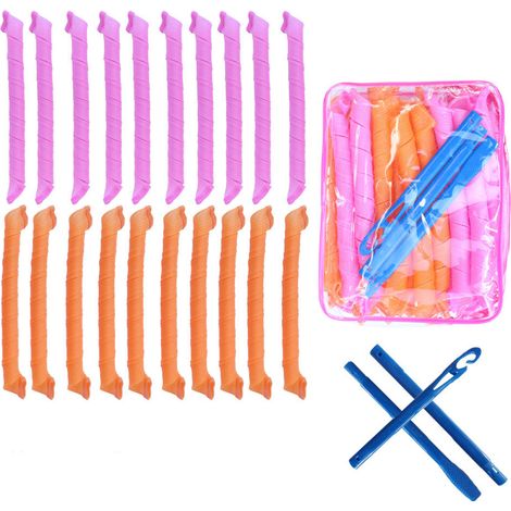 Lot de 23 bigoudis, sans chaleur, pour cheveux longs ou courts, coiffure ondulée soi-même (1/5)
