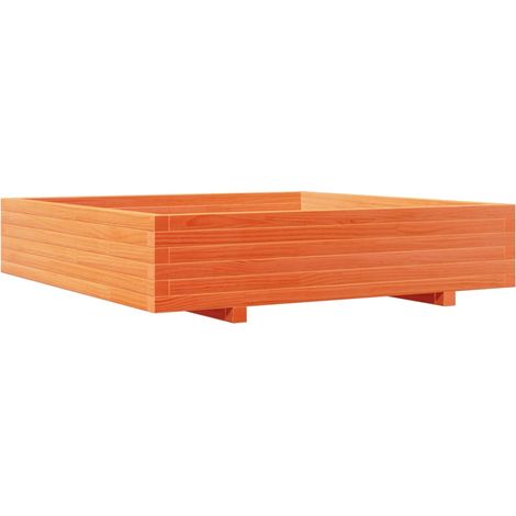 Vassoio per fioriera aiuola rialzata piante fiori terrazza giardino cera 110 x 110 x 26,5 cm legno di pino massiccio marrone 020038426