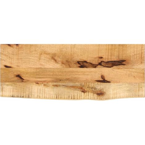 Tischplatte 70x40x2,5 cm Baumkante Massivholz Raues Mangoholz