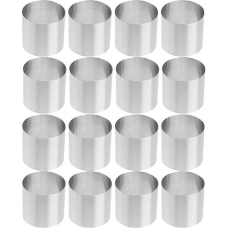 Moule à gâteau rond en acier inoxydable, 16 pièces, moule à mousse (1/5)