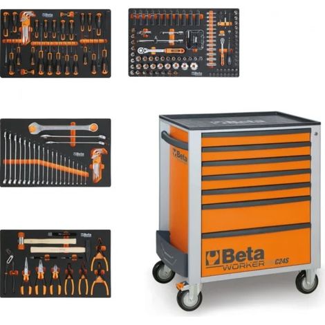 Beta Cassettiera BW C24S Mobile Con Sette Cassetti e Assortimento Di 235 utensili (1/5)