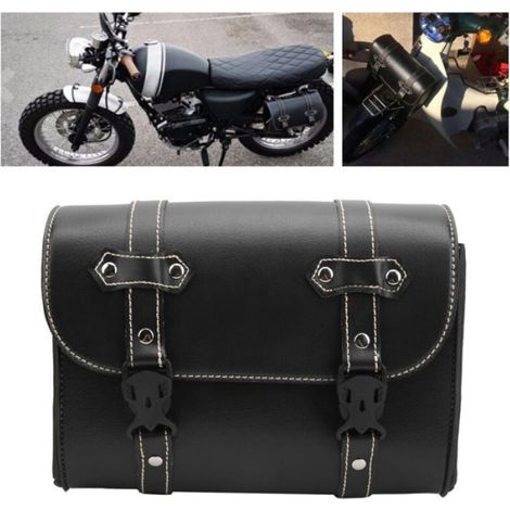 Sacoches Moto - Cuir PU Résistant Aux Intempéries - Universel Pour Toutes Motocyclettes - Dimensions 277 x 212 x 103 mm - 1 Pièce (1/4)
