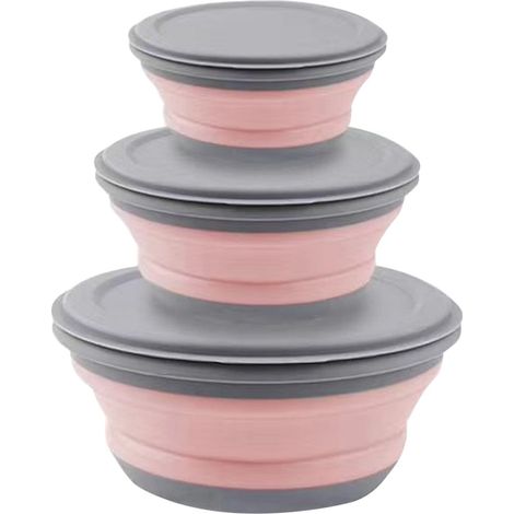 Contenant De Stockage Alimentaire Repliable - En Silicone Souple - Micro-ondes Congélateur Lave-vaisselle - Pour Cuisine Pique-nique Camping - Lot De 4 (1/4)