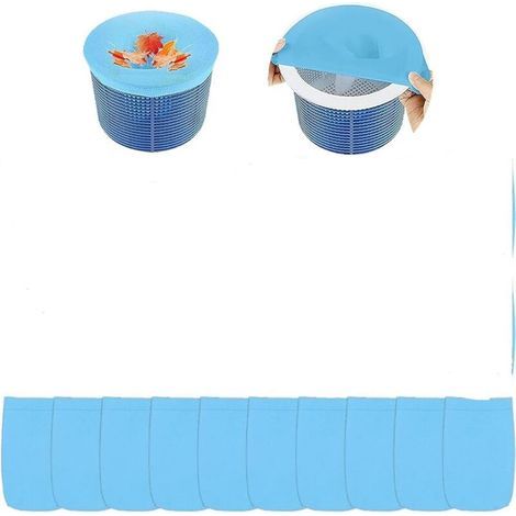 Pack of 10 pool skimmer socks, net cleaner and accessories, blue (1/5)