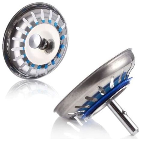 Filtre évier Acier Inoxydable SUS304 Bouchon évier Cuisine Filtres Filtre Evier Bouchon d'évier Crépine d'évier Panier 2 Pièces Poli-Diamètre du trou de la passoire 80mm (1/5)
