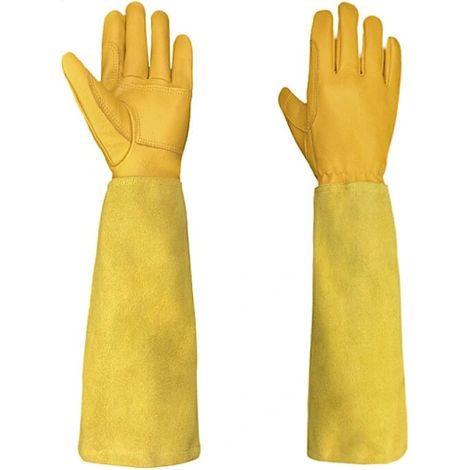 Filiyano-Gants de jardinage (M 18024 cuir de vachette jaune M) - max (1/2)
