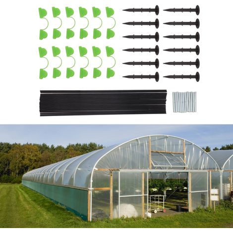 armature d'arche de serre, clips pour poteaux en fibre de verre, poteaux en fibre de verre, arceau de jardin, pinces pour pellicule et accessoires (1/5)