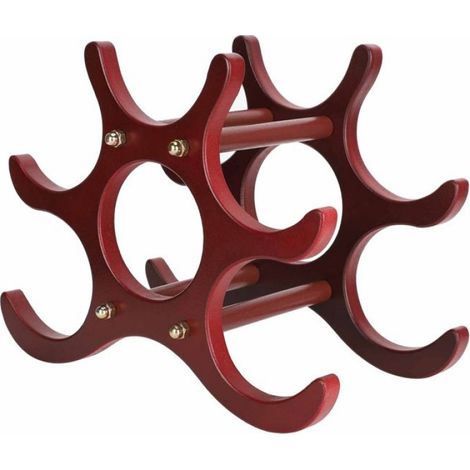 Casier À Vin - Bois Naturel - 6 Bouteilles - Stockage Vertical Compact - Pour Cuisine Salon Bar Restaurant - 27,5 x 16 x 22 cm (1/5)