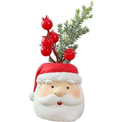 Ornements de Noël en résine, motif Père Noël, mini bonsaï artificiel de 16 cm, décoration de Noël. (1/5)