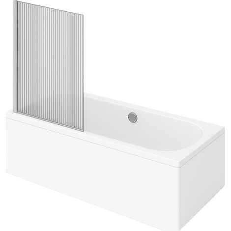 Bañera recta VILLEROY & BOCH Oberon quaryl 190 x 90 cm + Mampara izquierda AURYS Raywall cromada