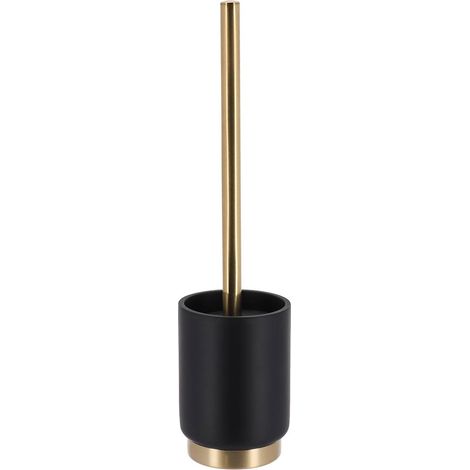 Escobilla de inodoro de polirresina arusha gold - negro - Tendance