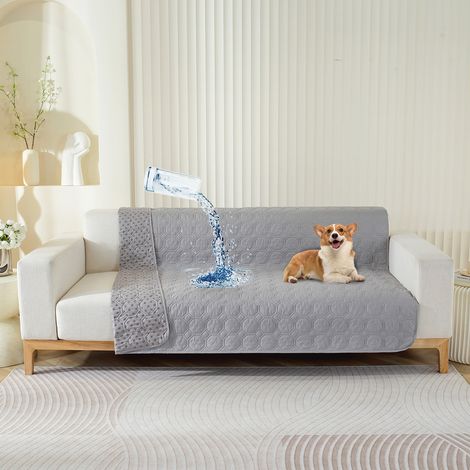 APEX Housse imperméable canapé,Housse Impermeable canape lit, avec Base antidérapante, Protection canapé Chien,Chat(gris,76x178 cm) (1/5)
