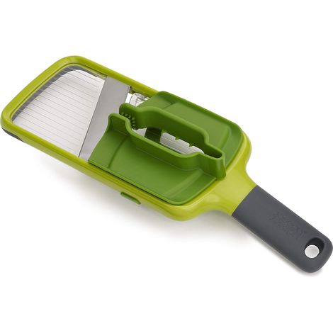 Mandolina de cocina multiagarre, cortador de verduras ajustable, grosor de 3 rebanadas, con agarre de precisión para alimentos, verde (1/5)