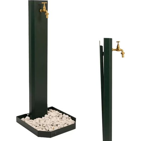 Fontanella da esterno verde acciaio 100 cm (1/5)