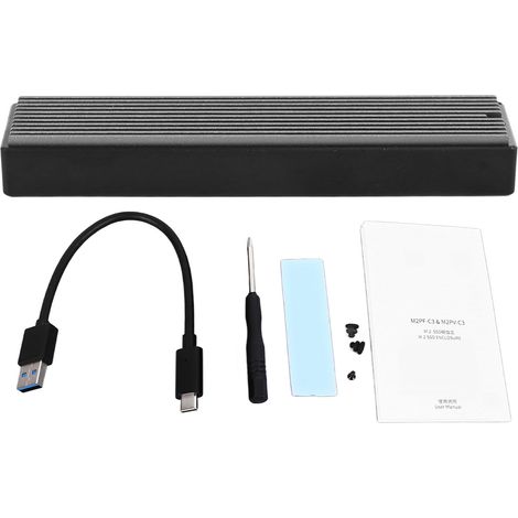 Boîtier SSD M.2 NGFF, transmission de données rapide et stable, interface USB Type C, boîtier externe SATA portable (1/5)