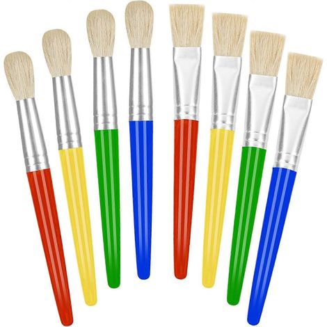 Pinceaux pour enfants, polyvalents pour tous types de peinture. Pinceaux dodus pour tout-petits, manches ergonomiques et faciles à nettoyer, adaptés aux enfants. (1/4)
