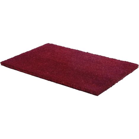 Paillasson uni, en Fibre de Coco colorée, Tapis d'entrée, Fond antidérapant, extérieur et intérieur, résistant, Facile à Nettoyer, Couleur Bordeaux, rectangulaire 40 x 70 cm (1/5)