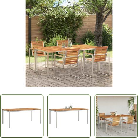 Terrasse Tisch - Esstisch Braun 180 x 90 x 75 cm Massivholz Akazie (1/5)