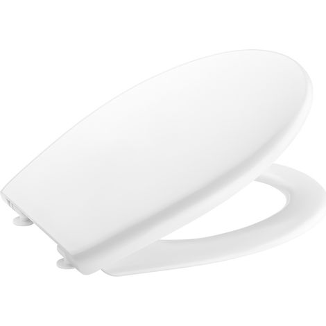 Abattant WC standard rond blanc – Matériau plastique – Fixation facile – Compatible cuvettes Roca – A801C7000P