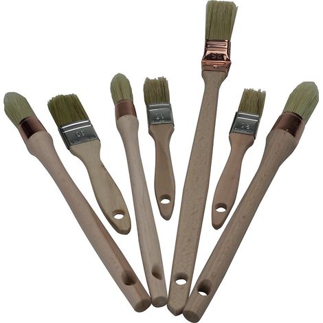 L'Outil Parfait – Lot de 7 brosses mixtes pour peinture – Mélange soies et synthétique – Virole acier nickelé – SKU 2758000
