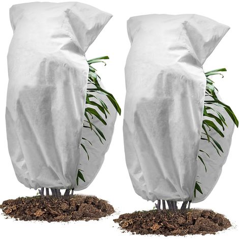 CCYKXA 2-Pack Plant Protection Covers, 120cm x 180cm Winter Plant Cover for Frost Protection, Permeable, Windproof, Cold and Heat Resistant, and Insect Resistant - White (1/5)