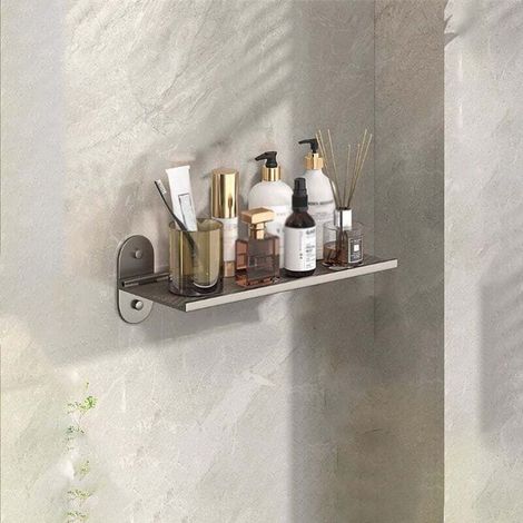 Étagère Murale Pliable 30 cm, Support Lavabo Sans Perçage, Rangement Salle de Bain (1/4)