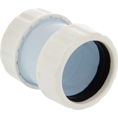 tecuro Kupplung, Doppelmuffe zum Verbinden von Abflussrohr Ø 40 mm, PP- weiß