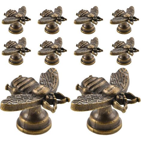 10 boutons de meuble vintage, boutons décoratifs, boutons de tiroir, boutons de commode, boutons à un trou (abeille) (1/5)