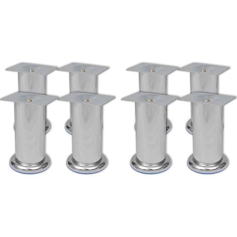 vidaXL Patas de sofá 8 unidades redondas cromadas 120 mm (1/4)
