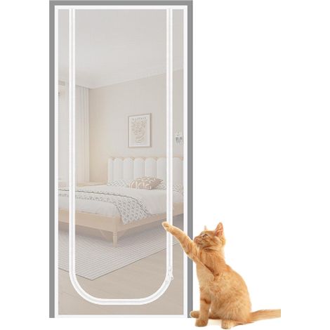Porte moustiquaire pour Chat, Protection intérieure à Fermeture éclair (1/5)