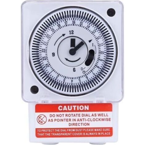 Interrupteur Horloge Modulaire, 24 Heures Cycle 15 Minutes, SL-189 Minuterie Mécanique 220V, pour Allumage Automatique de Lumière, du Chauffage (1/5)