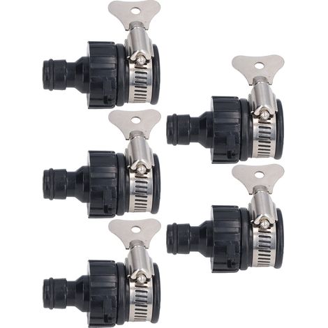 Adaptateur de robinet à 5 broches avec clip de mitigeur universel pour tuyau de jardin et de cuisine, compatible avec les diamètres de 14 à 24 mm. (1/5)