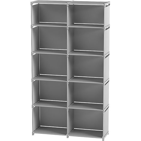 Étagère de rangement à 10 cubes, organisateur de placard, armoire de rangement, étagère en tissu non tissé imperméable, bibliothèque multifonctionnelle, organisation de la maison avec tubes en acier r (1/2)