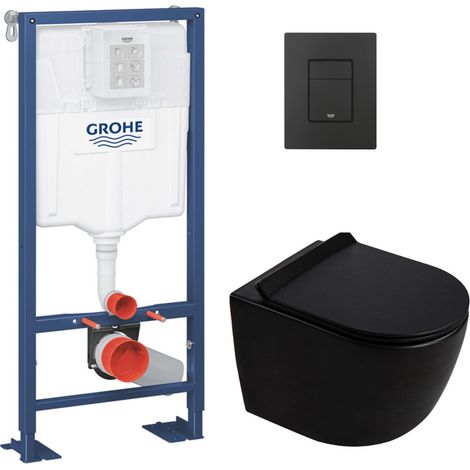 Solido pack WC bâti-support autoportant + WC suspendu sans bride Ceramia PixL avec abattant SoftClose + plaque (GRCEPXBMT01-FR)