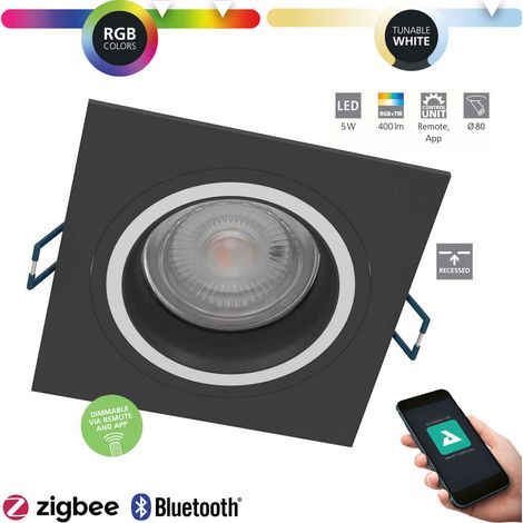 Lampada del soffitto Carosso-Z Alu Black LED 5W 2700-6500K L: 9,3 cm B: 9,3 cm H: 2,5 cm Dimmabile con funzione Connect-Z (1/5)