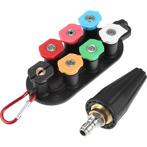 AUTOHAUX 1 Jeu d'embouts de pulvérisation haute pression pour voiture avec support en plastique