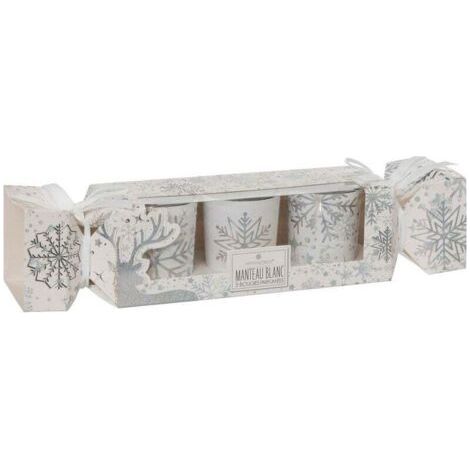 FENOPLASTICASet de 3 Bougies Parfumées Photophore en verre D 5 x H 6 cm - Argenté - Feeric Christmas (1/4)