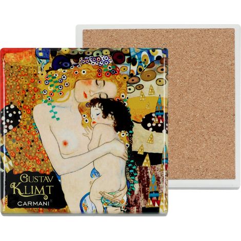 Dessous de verre carré en céramique Gustav Klimt, cadeau de maternité pour elle