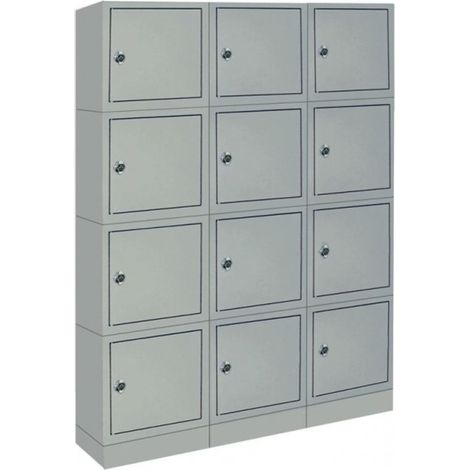 PROVOST - Casier vestiaire empilable en acier gris - Unité individuelle pour rangement domestique
