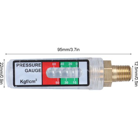 Manomètre Pression Agricole G1/2 Automatique pour Pompe 22-26 MPa Plastique + Cuivre Marque GardenPro Taille 99 mm (1/5)