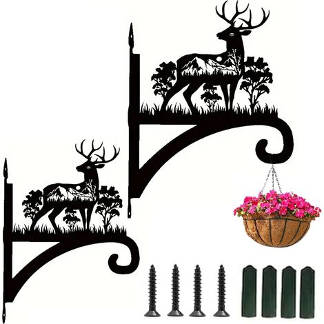 soportes para cestas colgantes, soportes para plantas colgantes, soportes para jardín colgantes, colgadores para macetas con tornillos, para faroles, cestas colgantes, jaulas para pájaros (Moose) (1/5)