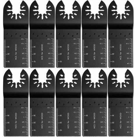 Lot de 10 lames de scie de 34 mm en acier à haute teneur en carbone, lames de scie polyvalentes, accessoire pour machines de coupe électriques (1/5)