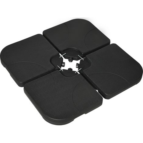 Pied de parasol Hartmut 4 dalles lestage ultra-stable noir vent résistant HDPE