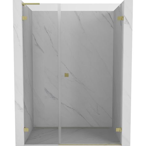 Mexen Lunar-B L porta doccia a battente destra 115 cm, trasparente, oro spazzolato - 832SL-115-050-55-00-P (1/5)